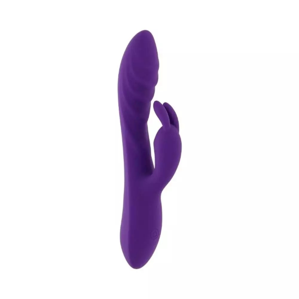 Evolved Wavy Silicone Rechargeable Rabbit Vibrator In Purple